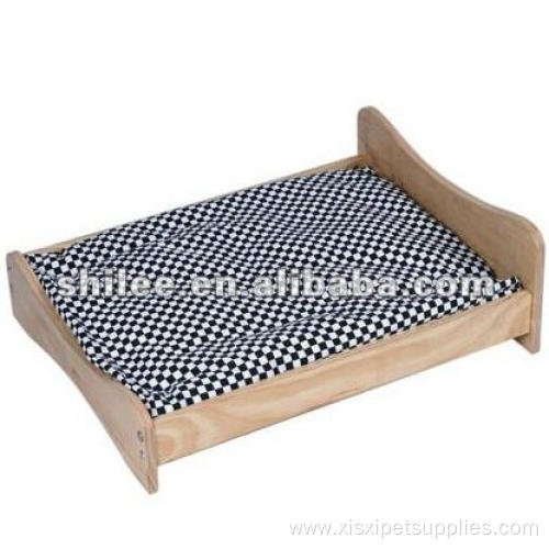 Plush mat wooden pet bed for cat dog